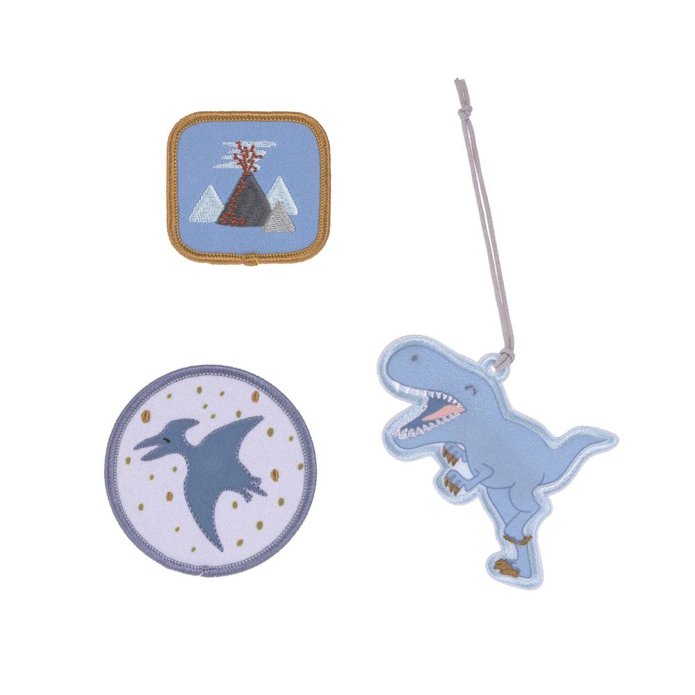LÄSSIG Anhänger &amp; Patches Set Unique "Dinosaur"